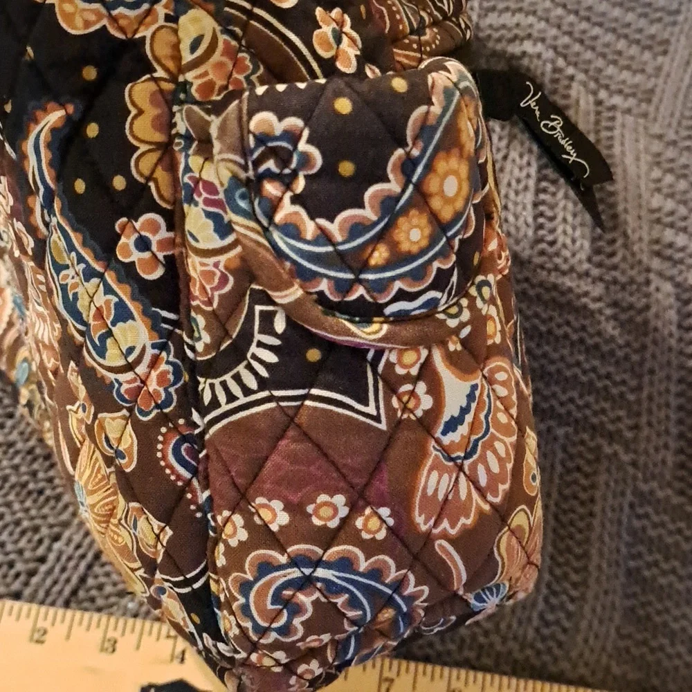 Vera Bradley Brown Black Paisley Quilted Shoulder Bag